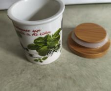 Mediterranean storge jar and lid