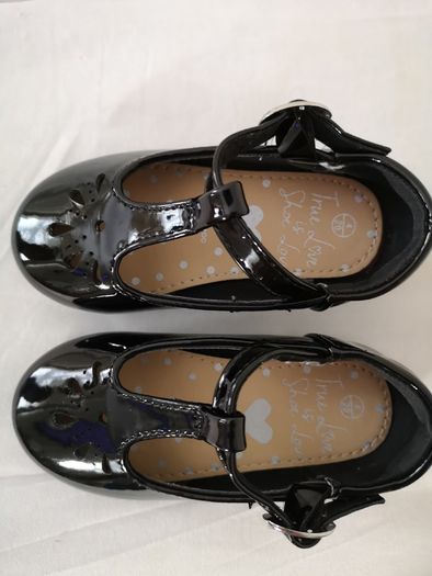 Debenhams Bluezoo Black Patent T-bar Shoes