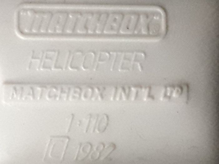 vintage 1982 matchbox collectable helicopter