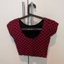 Red black crop top Zara Image 2