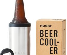 Huski Beer Cooler 2.0 | New | Premium Can and Bottle Holder | Triple Insulated Marine Grade Stainless Steel | Detachable 3-in-1 Opener | Works as a Tumbler | Best Gifts for Beer Lovers