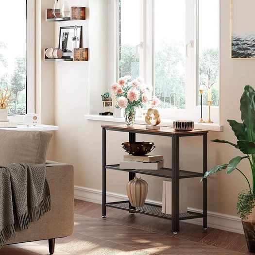 Hallway Table with 2 Mesh Shelves - Free Delivery Nationwide