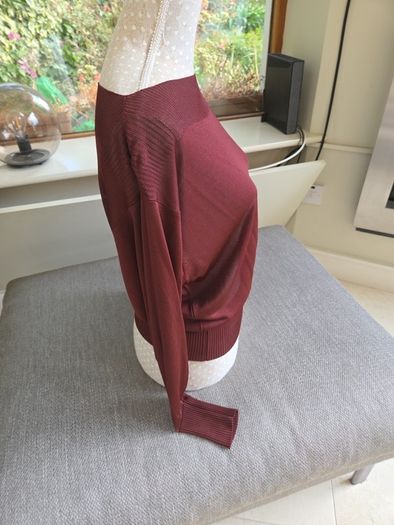 Zara burgundy fine knit uk10 bnwot