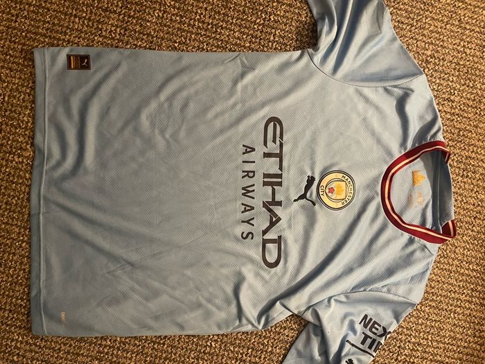 Long Sleeve Manchester City F.C. Home 22/23 Replica Jersey