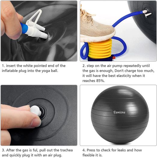 _Gymnastics Ball, Ultra-Thick Anti-burst Yoga Fitness Ball with Air Pump, 65cm Fitness Ball for Yoga Pilates, Gym Sport