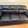 black leather 3-seater sofa / couch Image 2