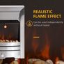 2KW Stainless Steel Electric Fireplace Pebble Burning Effect Heater Fire Flame Indoor Stove LED Lighting (FREE POSTAGE) Image 5