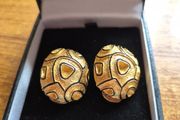 Vintage Gold and Black Tone Earrings