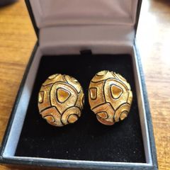 Vintage Gold and Black Tone Earrings