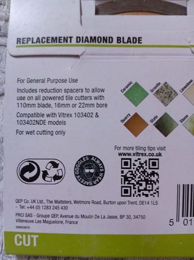 2 x Vitrex 110mm Diamond Tip Disc's Tool
