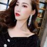 Classic women's long crystal earrings Image 5