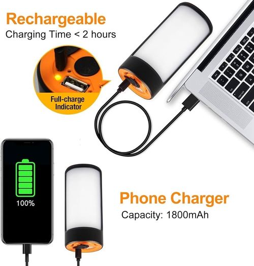 NEW SALE | LED Camping Lights, Rechargeable Camping Lanterns with 400LM 5 Light Modes Water-Resistant, Portable Emergency Tent Lights for Camping Power Cuts Hiking (Orange, 2 Pack)