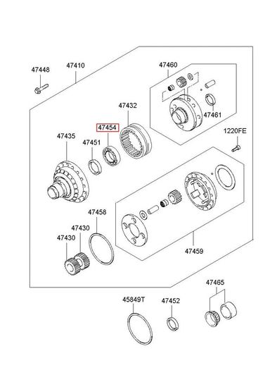 Genuine Hyundai Santa Fe 2000-2005, Ball Bearing 47454 39000 ,differential