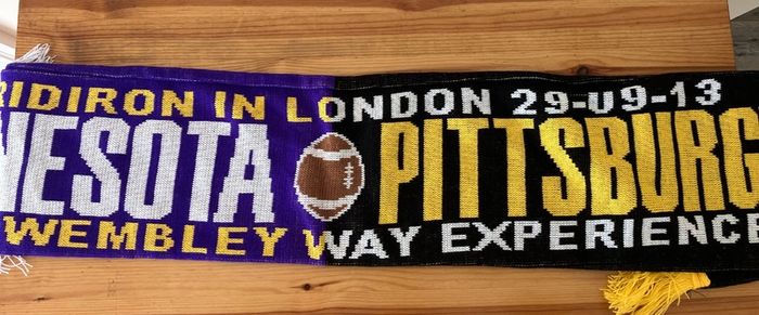 Steelers vs Vikings programme, ticket and scarf