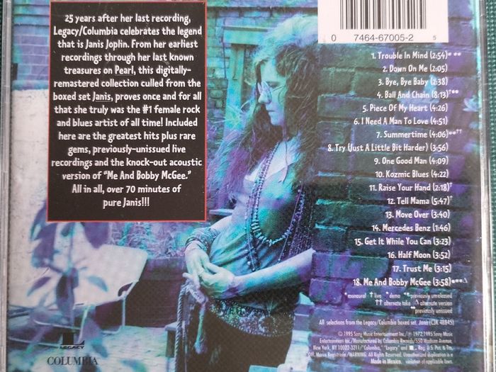 Janis Joplin - 18 Essential Songs CD (1995) Compilation Blues Rock EX+