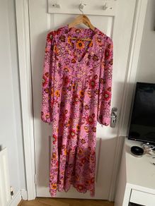 Ladies boho style pink floral dress