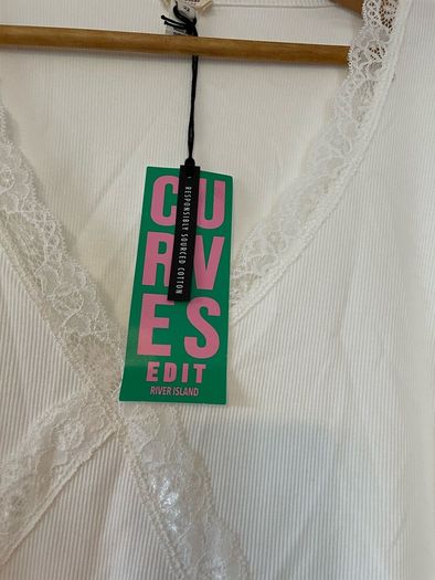 River Island curves white ladies top plus size - New