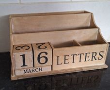Wooden letter rack and perpetual calendar