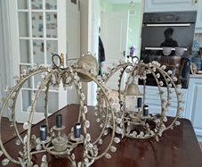 Pair of Vintage Crystal Ceiling Light Fixtures
