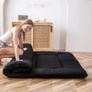 Japanese Floor Mattress Futon Mattress, Thicken Tatami Mat Sleeping Pad Foldable Roll Up Mattress Dormitory Mattress Pad Floor Lounger Pillow Bed (Single, Black) Image 3