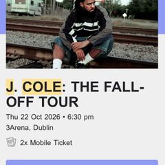 J Cole tickets (x2) - Swapping seating for standing