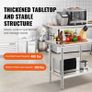 Stainless Steel Prep Table, 900x600x800 mm, 700 lbs Load Capacity, Heavy Duty Metal Worktable with 3 Adjustable Height Levels, Commercial Workstation for Kitchen Garage Restaurant Backyard Image 5