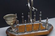 Victorian Edwardian Oak Silver Plated Toast Rack Egg Stand