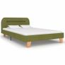 Bed Frame with LED Green Fabric 120x190 cm Image 2