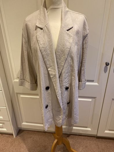 Zara linen mix unstructured jacket - 14-16 - new