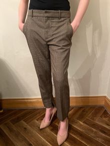 Zara brown check trousers. Size 8