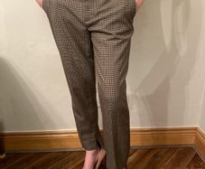 Zara brown check trousers. Size 8