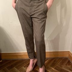 Zara brown check trousers. Size 8