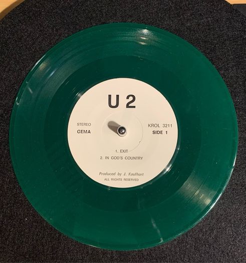 U2 - J Adams Where Are You Now, [Par Records], 7" Four track Green Vinyl