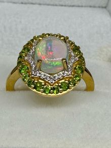 Silver ring with Ethiopian Opal
