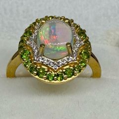 Silver ring with Ethiopian Opal
