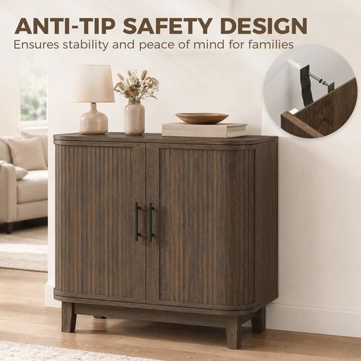 Buffet Storage Cabinet for Living Room Walnut