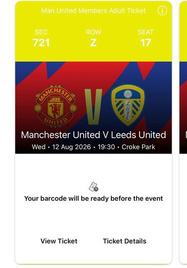 X3 tickets seated for manchester match dublin