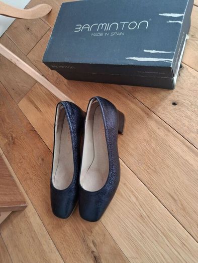 Barminton Ocean Blue Metalic Leather Shoes (39)
