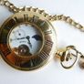 Mount Royal Half Hunter Gold Plated Sun and Moon Dial Pocket Watch (works perfectly) Image 8
