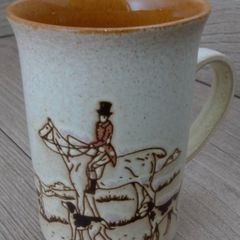 Hunting Scene Mug Horse and Hounds Hunt Vintage Ashdale Stoneware England