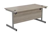 New Straight Office Desk with Cantilever Legs W1600 x D800mm - Grey Oak