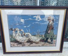 Framed woollen artwork free postage