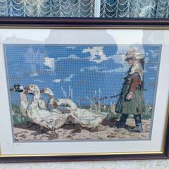 Framed woollen artwork free postage