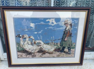 Framed woollen artwork free postage