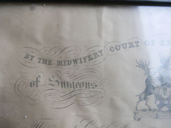 Vintage Diploma by the Midwifery Court of Examiners of the Royal College of Surgeons in Ireland 1961
