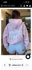 White fox posy bow hoodie