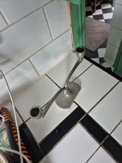 Just Anderson Danish  1930s Vintage art deco pewter candlebra