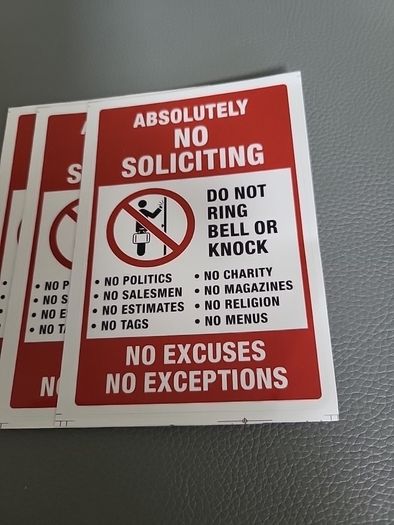 No callers please signs