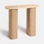 Console Table, Wooden Console Tables for Hallway Slim Madison Ribbed Wood Frame Decorative Display Table for Living Room Entryway Small Spaces, Natural Wood Image 2