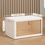 4-Tier Plastic Stackable Storage Boxes with 1 Lid 23L/Tier, Folding Storage Bins with Wheels, Storage Organizer for Bedroom Living Room Study Office Image 3